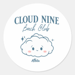 Klassiek vrijgezellenfeest op wolk negen ronde sticker