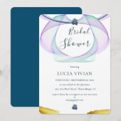 Klassiek Vrijgezellenfeest van gouden en Paarse bl Kaart (Voorkant / Achterkant)