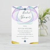 Klassiek Vrijgezellenfeest van gouden en Paarse bl Kaart (Staand voorkant)