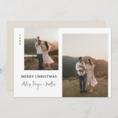 Klassiek vrolijk kerstfeest antiek witte stippen f feestdagenkaart (Voorkant / Achterkant)