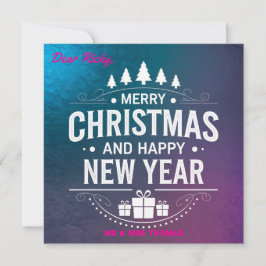 Klassiek vrolijk kerstfeest en gelukkig nieuwjaar kaart