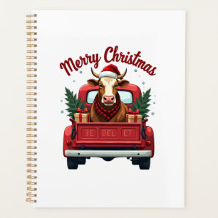 Klassiek vrolijk kerstfeest Hoogland Koe Rode Truc Planner