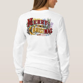 Klassiek "Vrolijk Kerstfeest" Kleurrijk T-shirt (Achterkant)