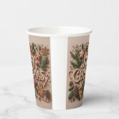 Klassiek vrolijk kerstgroen papieren bekers (Links)