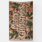 Klassiek vrolijk kerstgroen spandoek (Verticaal)