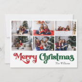 Klassiek vrolijk kerstjaar in Review negen foto Feestdagenkaart (Voorkant)