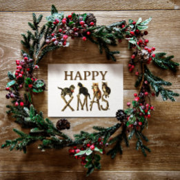 Klassiek vrolijk Kerstmis Schattige Kat Kittens Ke Feestdagenkaart