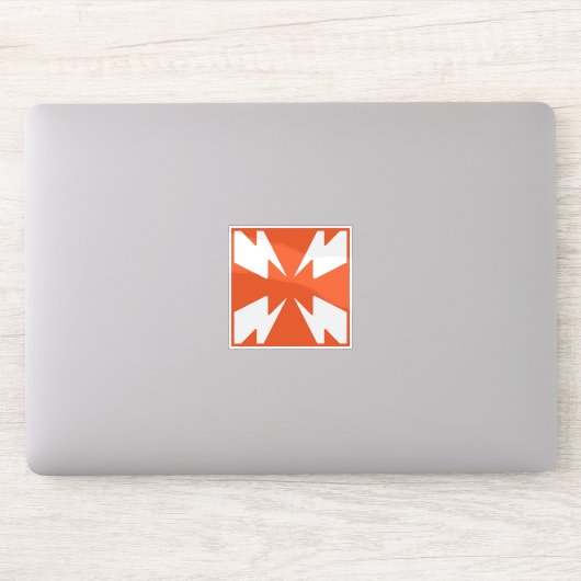 Klassiek Vuur Letter X Monogram Sticker (Computer)