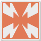 Klassiek Vuur Letter X Monogram Sticker (Voorkant)
