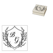 Klassiek wapen met monogram voor de bruiloft rubberstempel (Gestempeld)