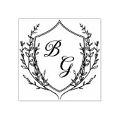 Klassiek wapen met monogram voor de bruiloft rubberstempel (Afrduk)