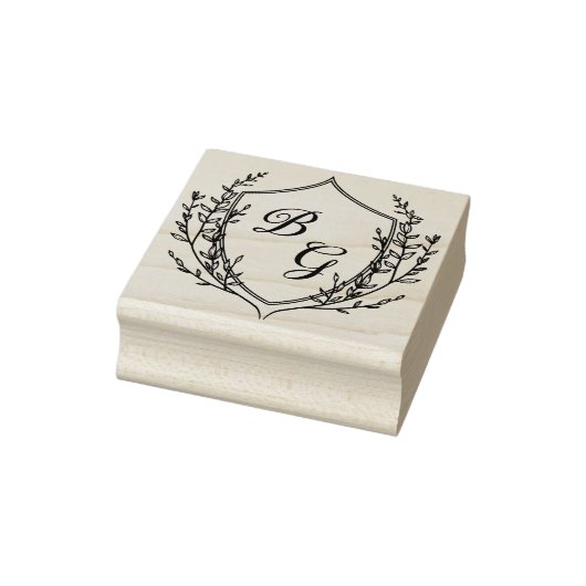 Klassiek wapen met monogram voor de bruiloft rubberstempel (Stempel)