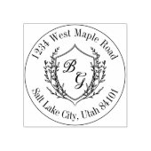 Klassiek wapen met monogram voor de bruiloft rubberstempel (Afrduk)