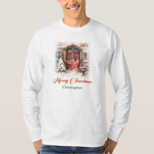 Klassiek warmish ontwerp met Kerstmishuis T-shirt