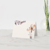 Klassiek Waterverf Blauwe Bladeren Bloemmotief Bedankkaart (Voorkant)