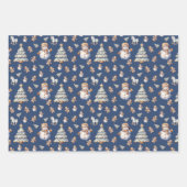 Klassiek Waterverf kerstpatroon Inpakpapier Vel (Voorkant 3)