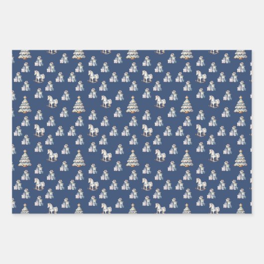 Klassiek Waterverf kerstpatroon Inpakpapier Vel (Voorkant 2)