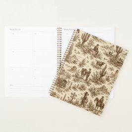 Klassiek Westerse Woestijn Toile Naadloos Patroon Planner