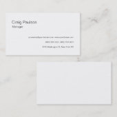 Klassiek White Stylish Manager Visitekaartje (Voorkant / Achterkant)