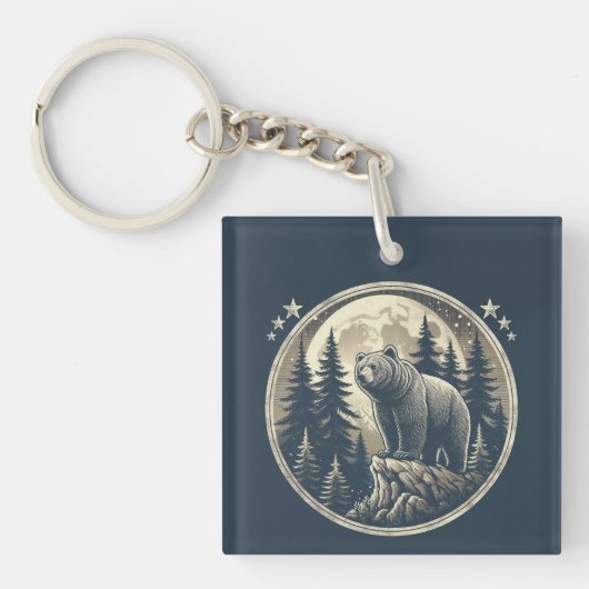 Klassiek/ wildernis beer sleutelhanger (voorkant)