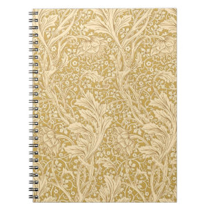 Klassiek William Morris Arcadia Goud Naadloos Notitieboek