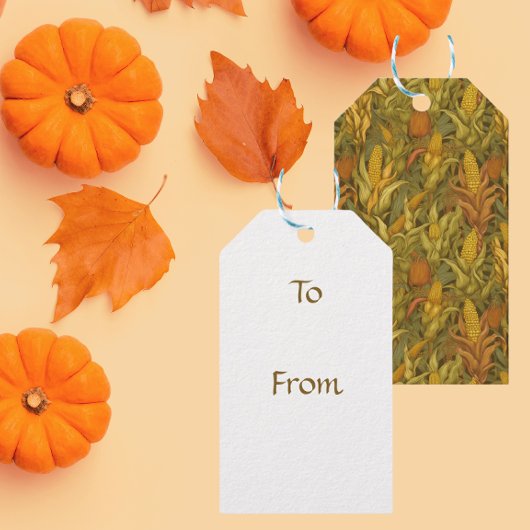 Klassiek William Morris Herfst Mais Cadeaulabel
