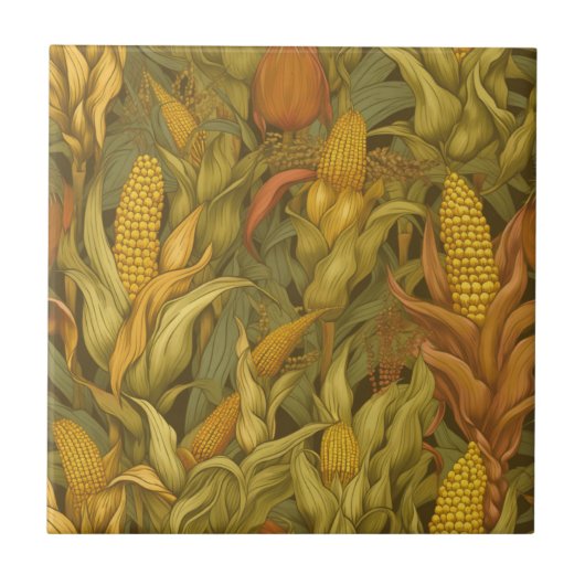 Klassiek William Morris herfstmais Tegeltje (Voorkant)