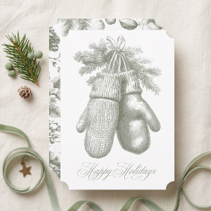Klassiek Winter Botanisch Bedrijfslogo Vakantie Feestdagenkaart