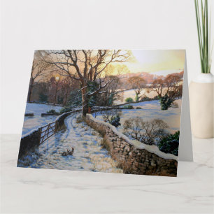 Klassiek winter Kerstmis besneeuwd landschap Kaart