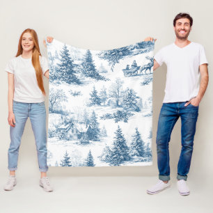 Klassiek Winter Toile de Jouy - Klassieke Kerst Fleece Deken