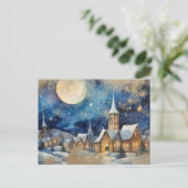 Klassiek winter waterdorpschap briefkaart (Staand voorkant)