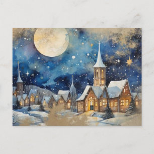 Klassiek winter waterdorpschap briefkaart