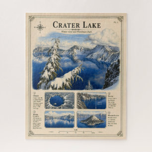 Klassiek winterlandschap van Crater Lake Legpuzzel