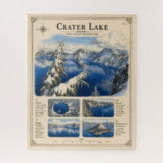 Klassiek winterlandschap van Crater Lake Legpuzzel