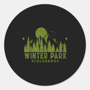 Klassiek winterpark Colorado co skiberg Ronde Sticker