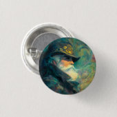 Klassiek winterportret van oude man ronde button 3,2 cm (Voorkant /achterkant)