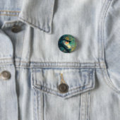 Klassiek winterportret van oude man ronde button 3,2 cm (In situ)