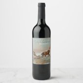 Klassiek  winterslee ritontwerp wijn etiket (Voorkant)