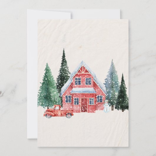 Klassiek winterwonderland baby shower kaart (Achterkant)