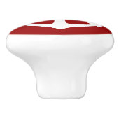Klassiek wit anker op Nautical Red Keramische Knop (Zijkant)