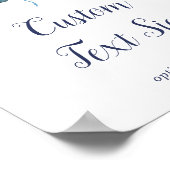 Klassiek wit bloemen Baby shower Aangepast tekente Poster (Hoek)