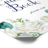 Klassiek Wit Bloemen Guestbook Bord Poster (Hoek)