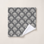 klassiek wit bloemendamaskpatroon bad handdoek (Wasdoekje)