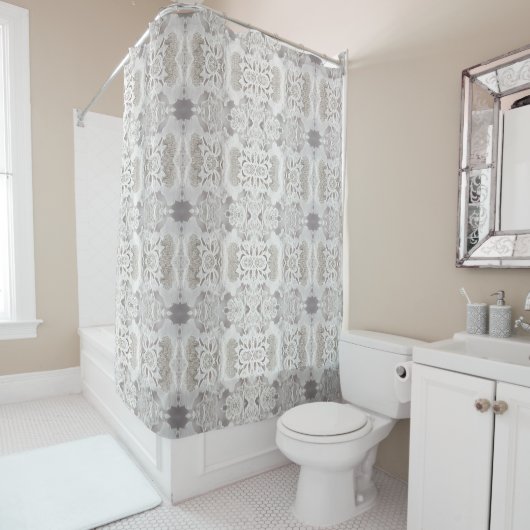 Klassiek wit douchegordijn (In situ)