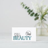 Klassiek wit en Blauwgroen Eenvoudig stijlvol met  Visitekaartje (Staand voorkant)