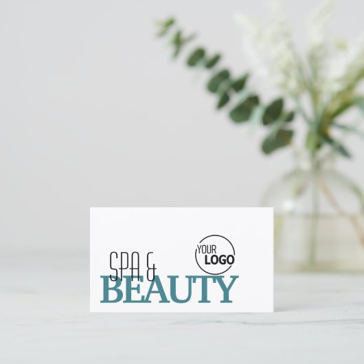 Klassiek wit en Blauwgroen Eenvoudig stijlvol met Visitekaartje (Staand voorkant)