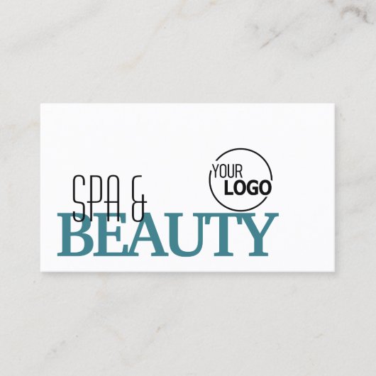 Klassiek wit en Blauwgroen Eenvoudig stijlvol met Visitekaartje (Voorkant)