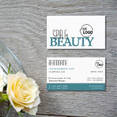 Klassiek wit en Blauwgroen Eenvoudig stijlvol met  Visitekaartje