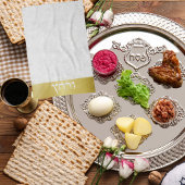 Klassiek Wit en Goud Hebreeuws Pascha Seder Theedoek