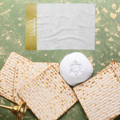 Klassiek Wit en Goud Hebreeuws Pascha Seder Theedoek